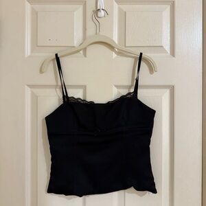 Zara Black Lace Trim Cami Top